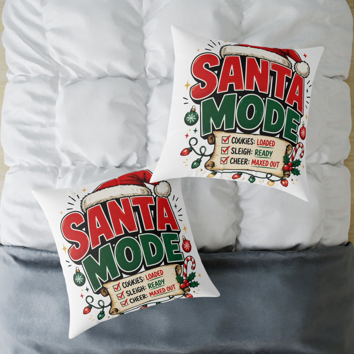 Christmas Santa Mode Holiday Throw Pillow – Festive Christmas Decorative Cushion