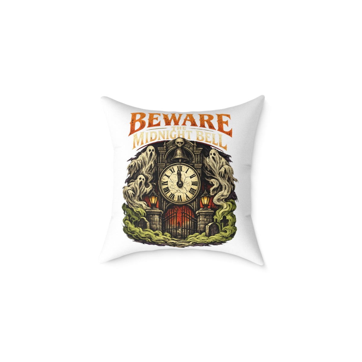 Halloween Beware Of Midnight Square Poly Canvas Pillow