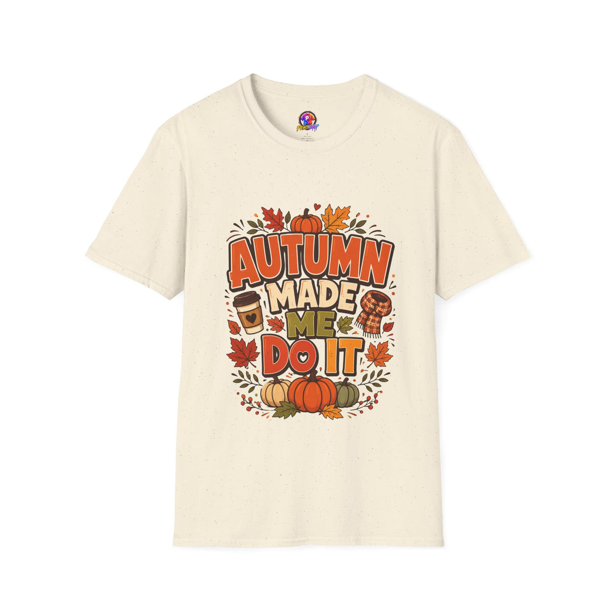 Thanksgiving T-shirt Autumn Made Me Do It T-Shirt — Fall Pumpkin & Leaves Graphic Tee