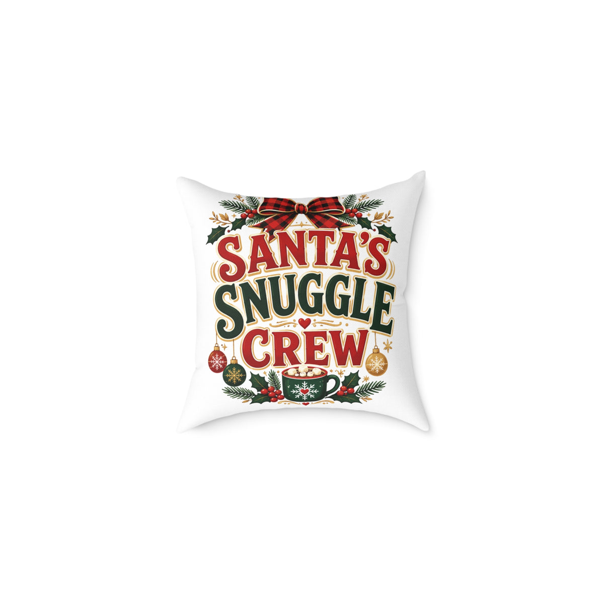 Santa’s Snuggle Crew Christmas Pillow — Festive Holiday Decorative Throw Pillow