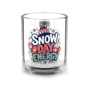 Christmas Glass Mug 10 oz Snow Day Energy Glass Mug — 10oz Winter Coffee Cup
