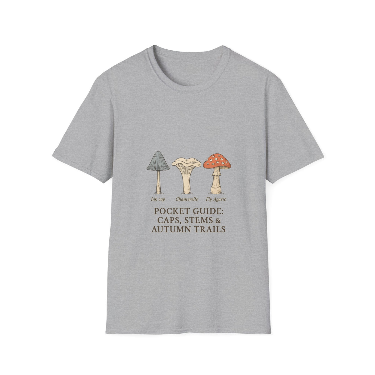 Mushroom Pocket Guide T‑Shirt — Cute Botanical Fungi Illustration - Trending Now - October 2026