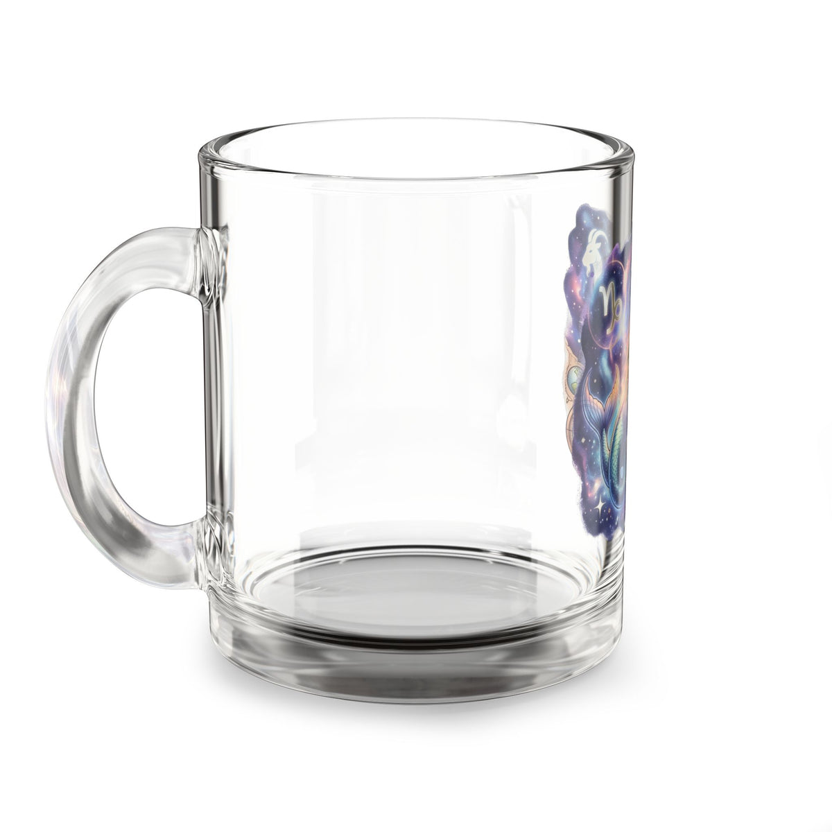 Capricorn Zodiac Glass Mug — 10oz Celestial Goat Astrology Coffee Cup