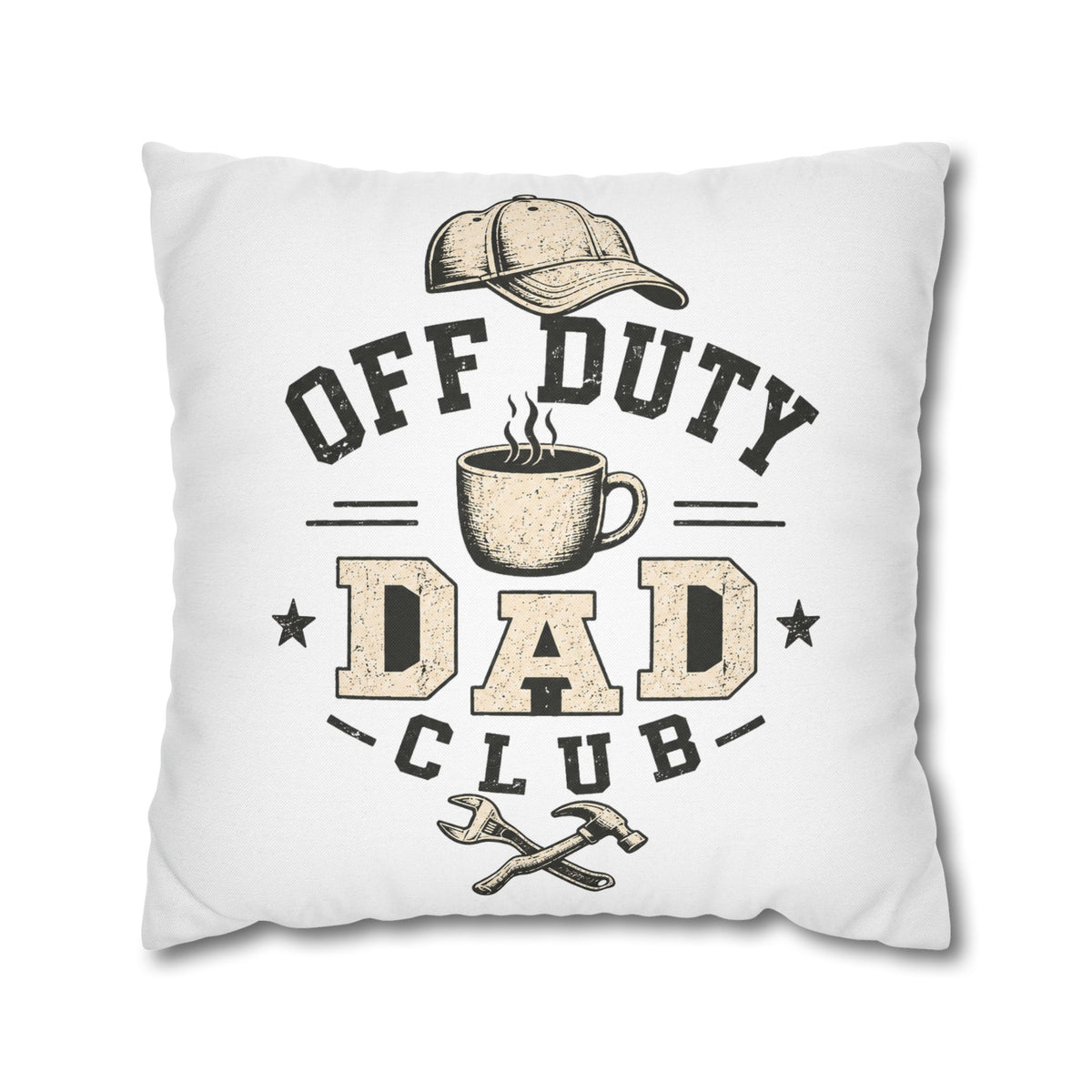 Throw Pillowcase — "Off Duty Dad Club" Decorative Pillowcase Milo Bailey Dog Dad Mom