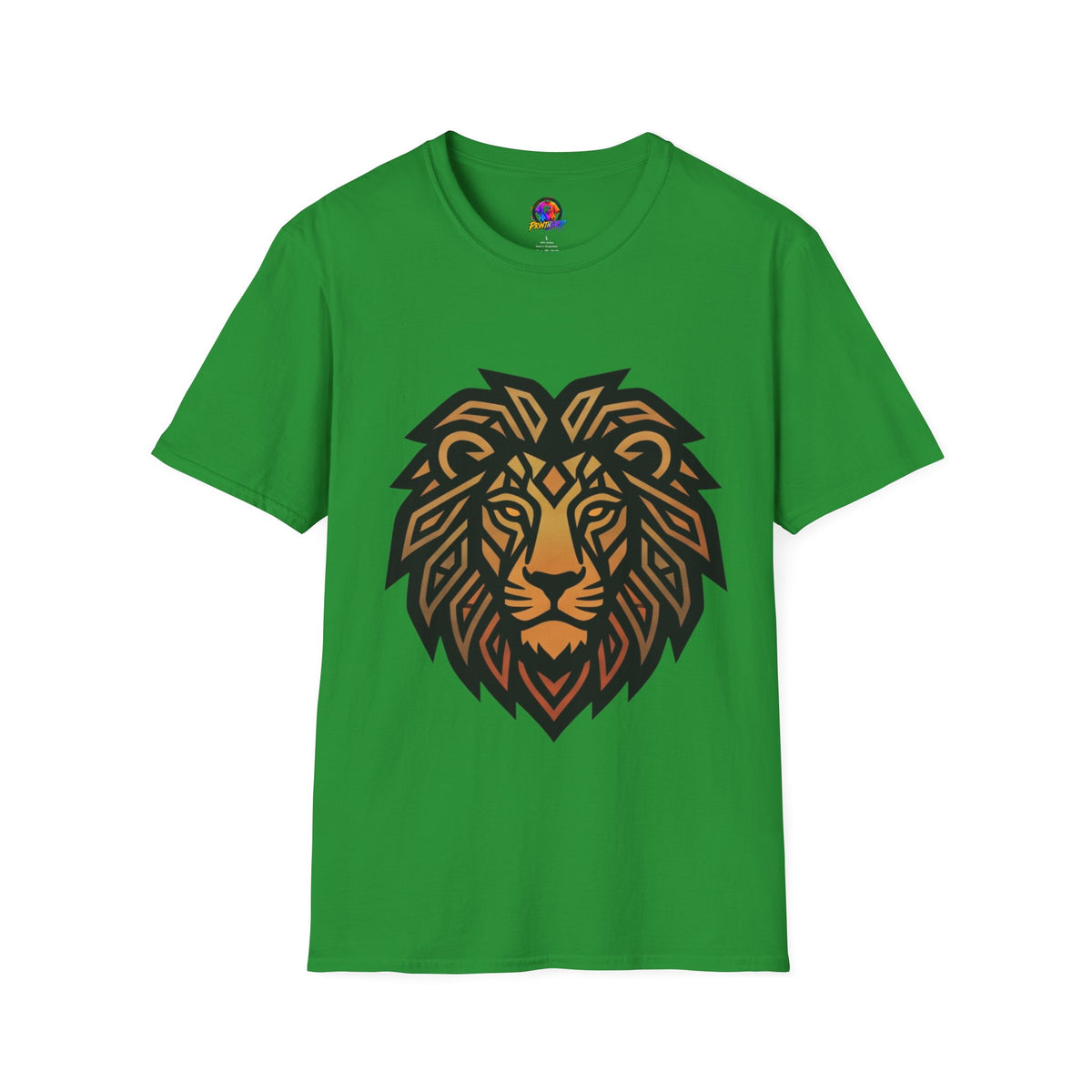 Leo Zodiac Lion Head T-Shirt — Geometric Tribal Lion Graphic Tee