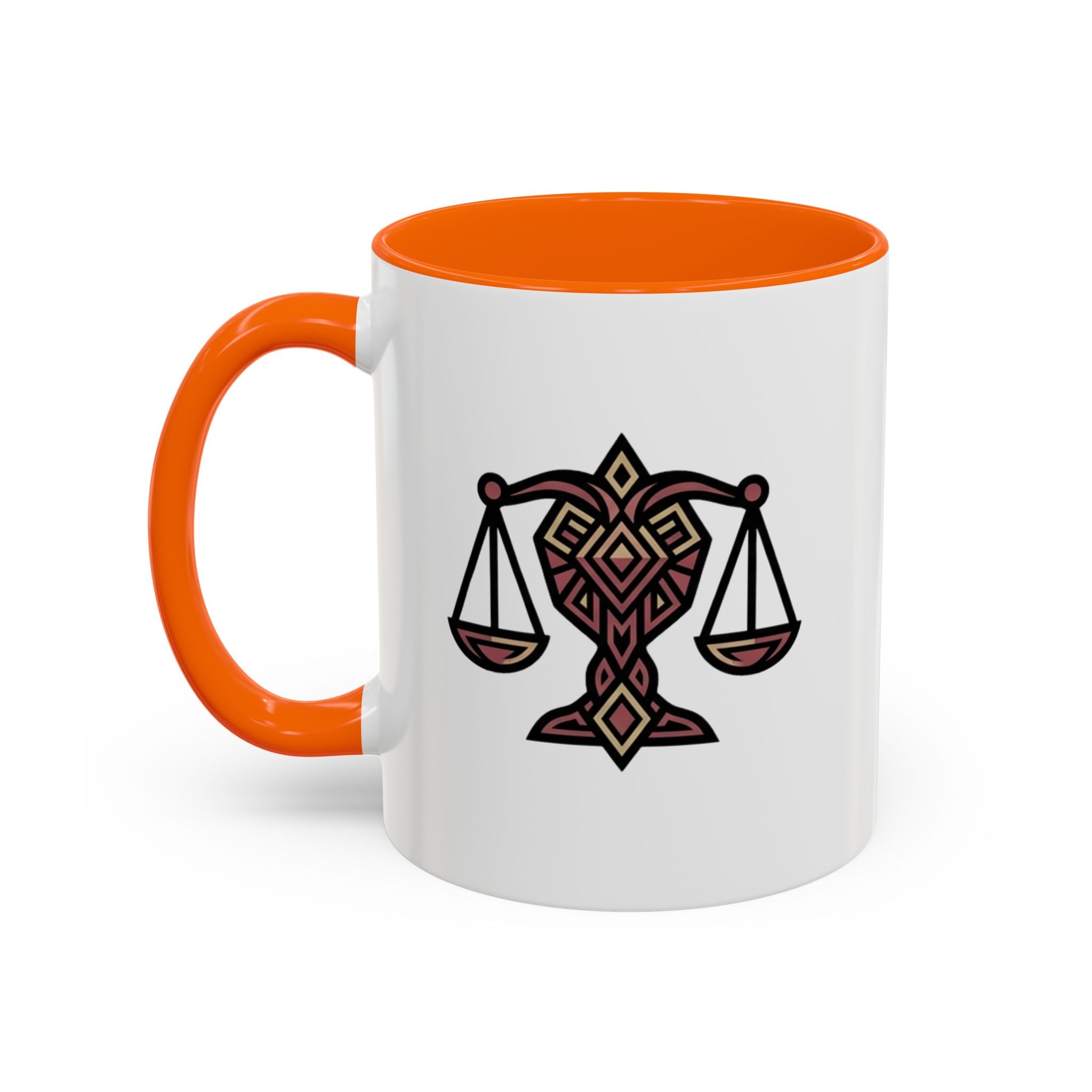 Libra Scales Accent Coffee Mug — Zodiac Balance Ceramic Mug