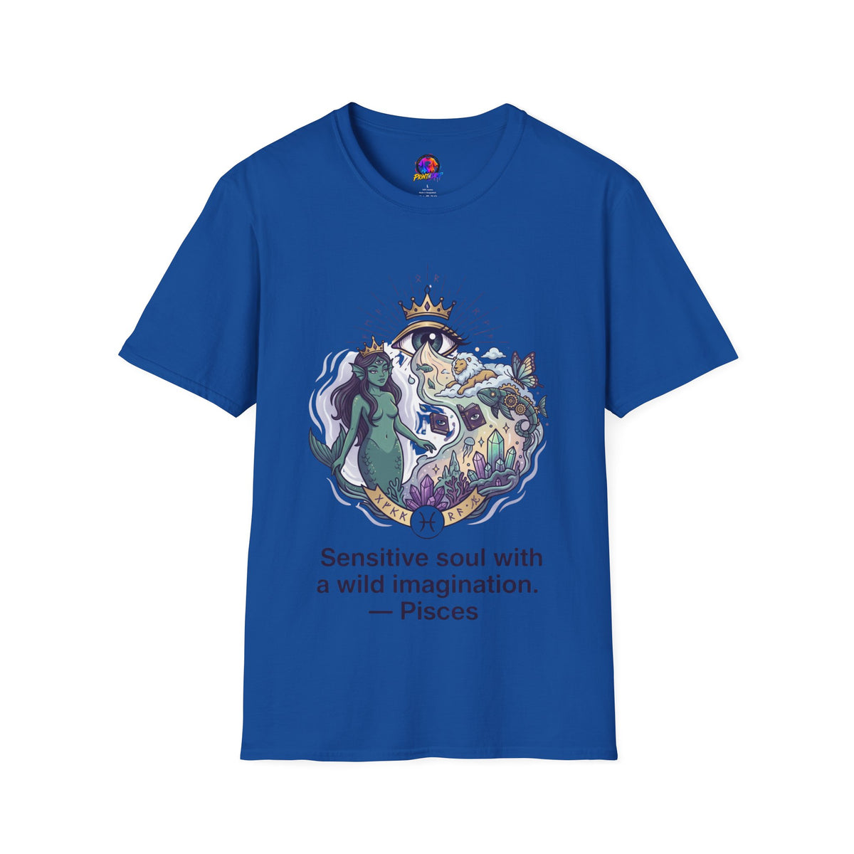Pisces Zodiac Mystical Mermaid Art T-Shirt — "Sensitive soul with a wild imagination"