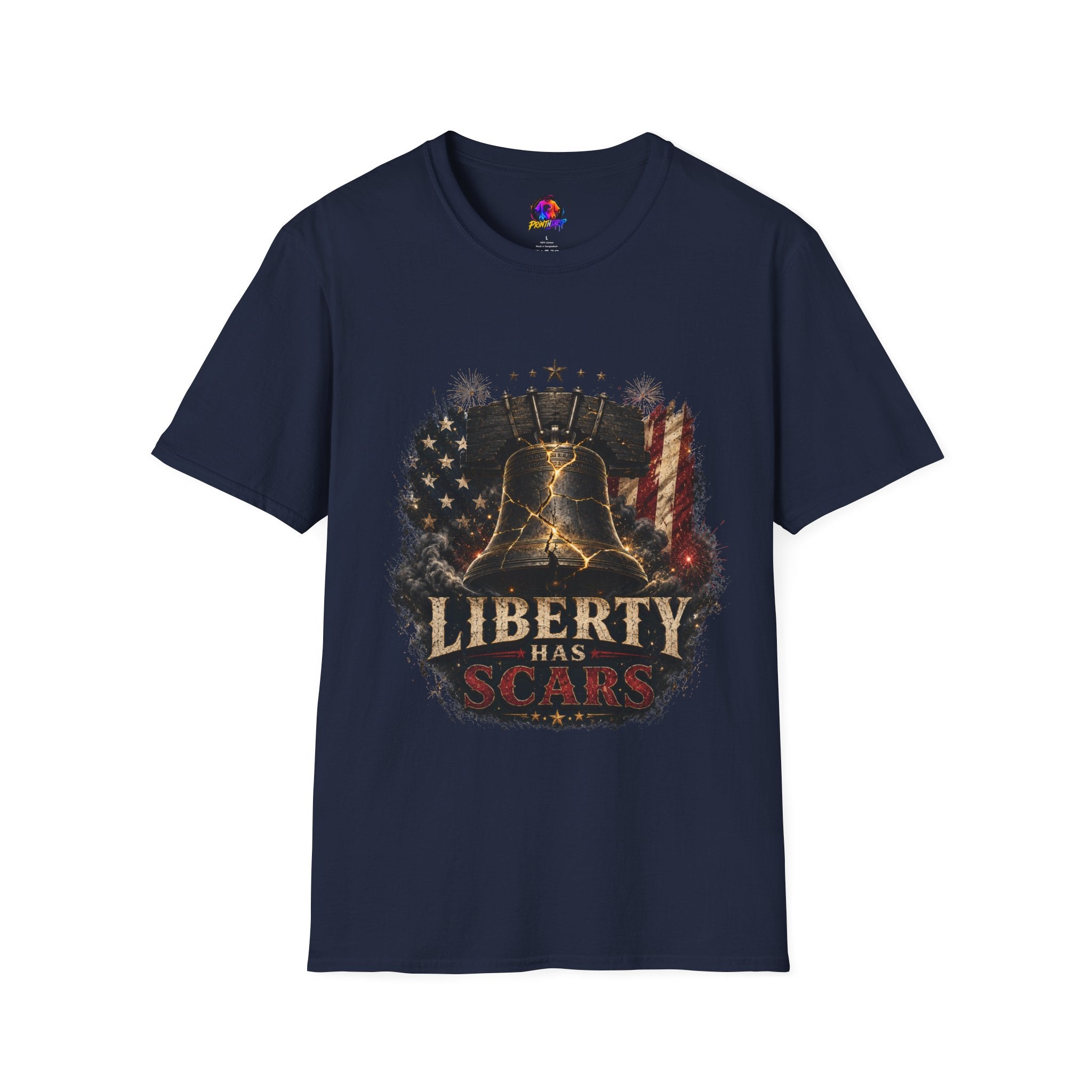 Liberty Has Scars T-Shirt — Vintage Liberty Bell Patriotic Tee