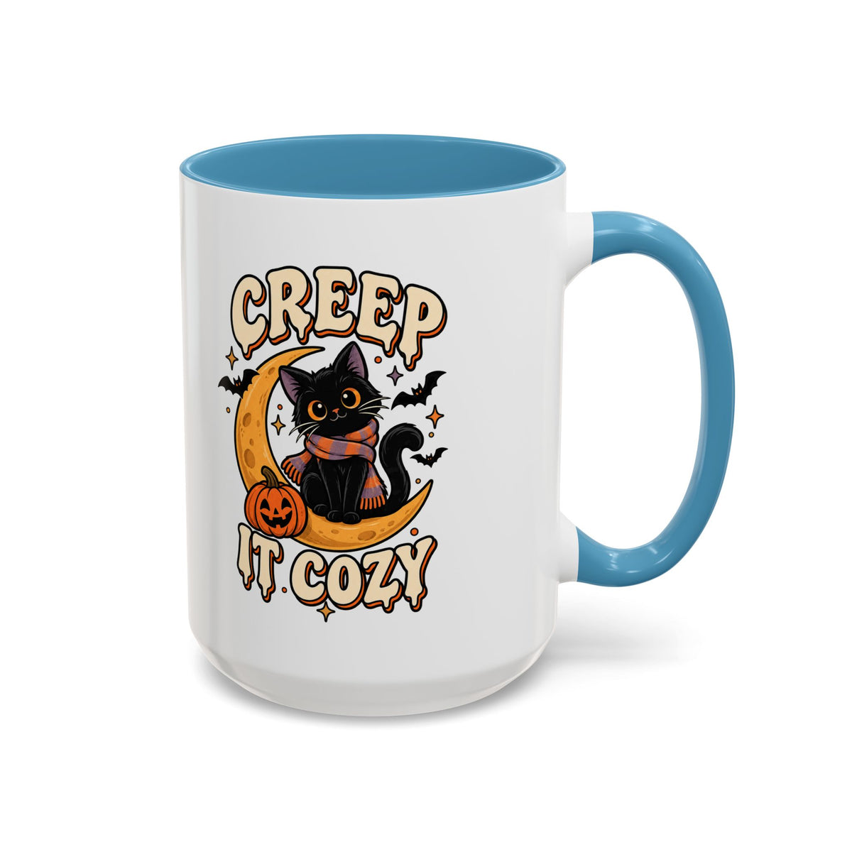 Creepy It Cozy Black Cat Halloween Accent Coffee Mug (11/15oz)