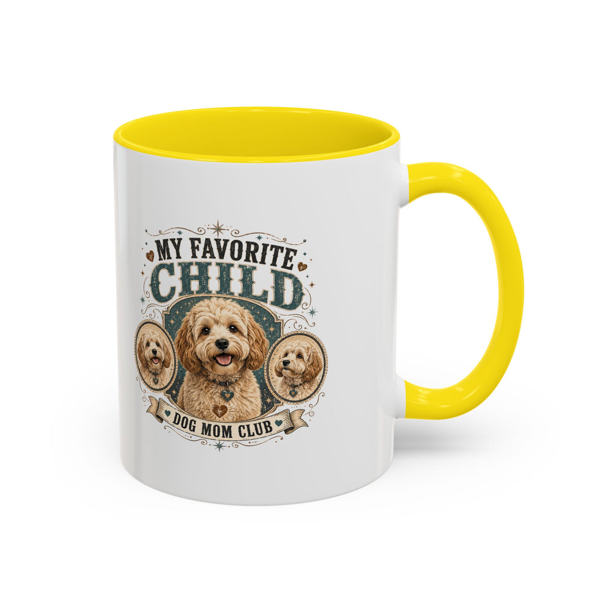 Milo Bailey Dog Dad Mom Dog Mom Coffee Mug — “My Favorite Child” Doodle Dog Portrait Accent Mug