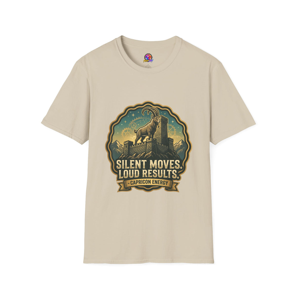 Silent Moves, Loud Results Goat Graphic Tee — Motivational Mountain Goat Shirt