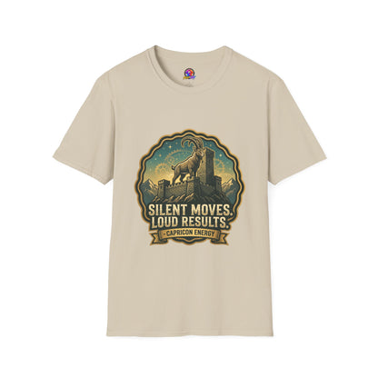 Silent Moves, Loud Results Goat Graphic Tee — Motivational Mountain Goat Shirt
