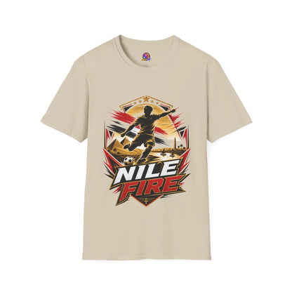 Egypt Soccer Player Nile Fire Graphic T-Shirt — Retro Athletic Team Tee