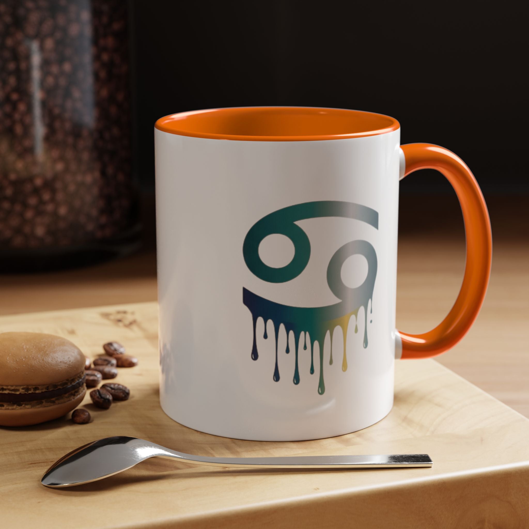Cancer Zodiac Drip Accent Coffee Mug — Astrology Horoscope Gift