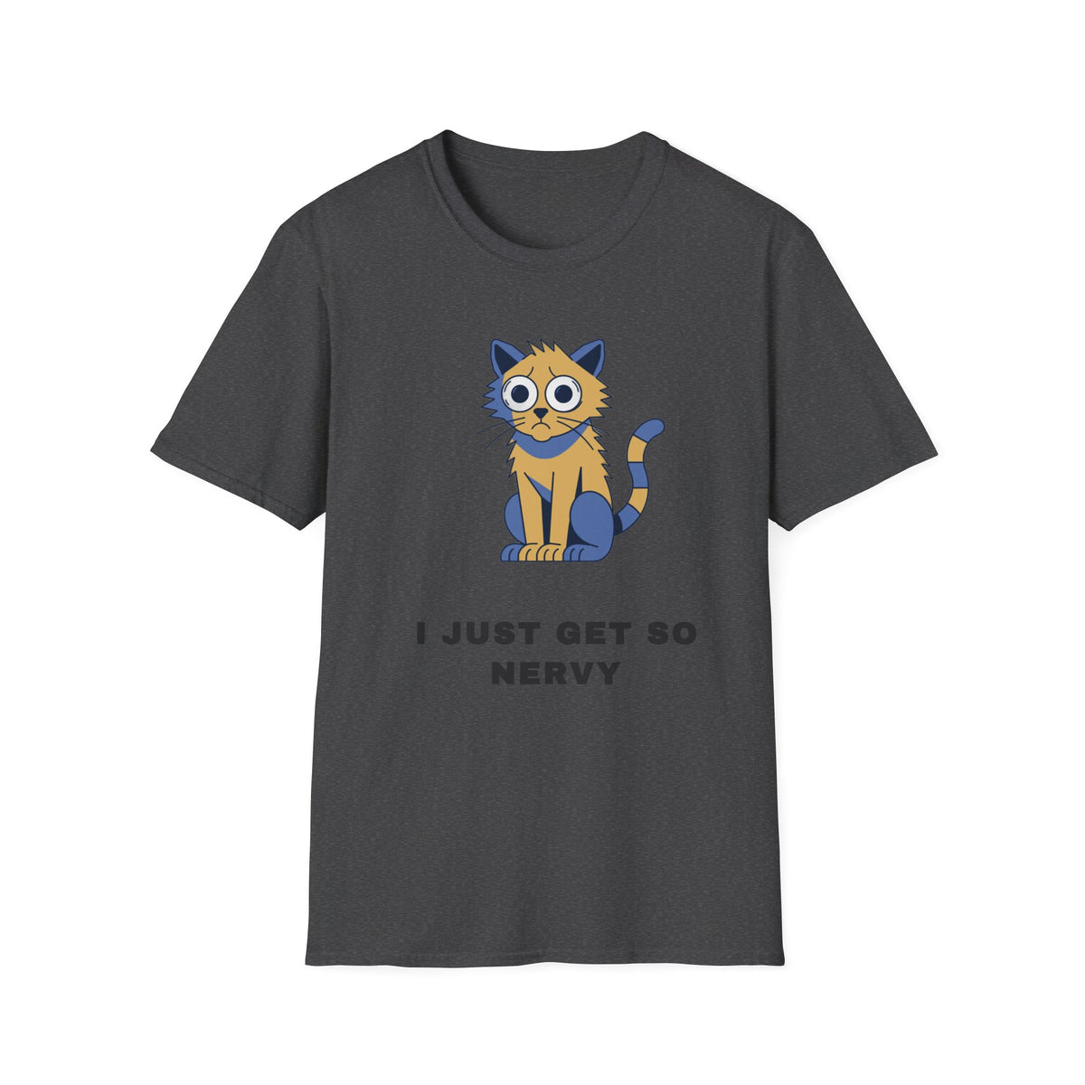 I Just Get So Nervy Cat T-Shirt — Cute Anxious Cat Graphic Tee - Trending Now - September 2026