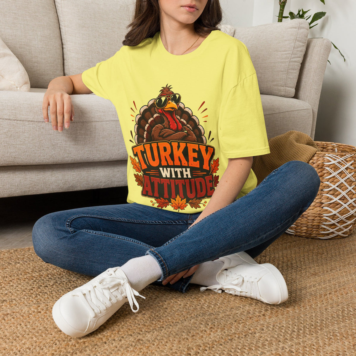 Thanksgiving T-Shirt Turkey With Attitude T-Shirt — Funny Thanksgiving Turkey Graphic Tee