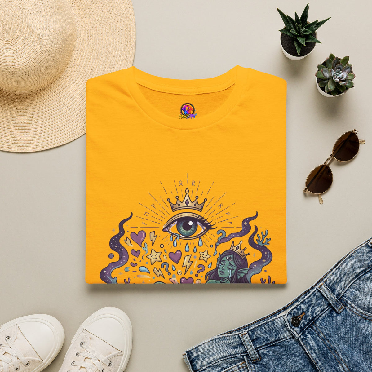 Mystic Eye Graphic T‑Shirt — 'Professional Over‑Feeler' Surreal Tee