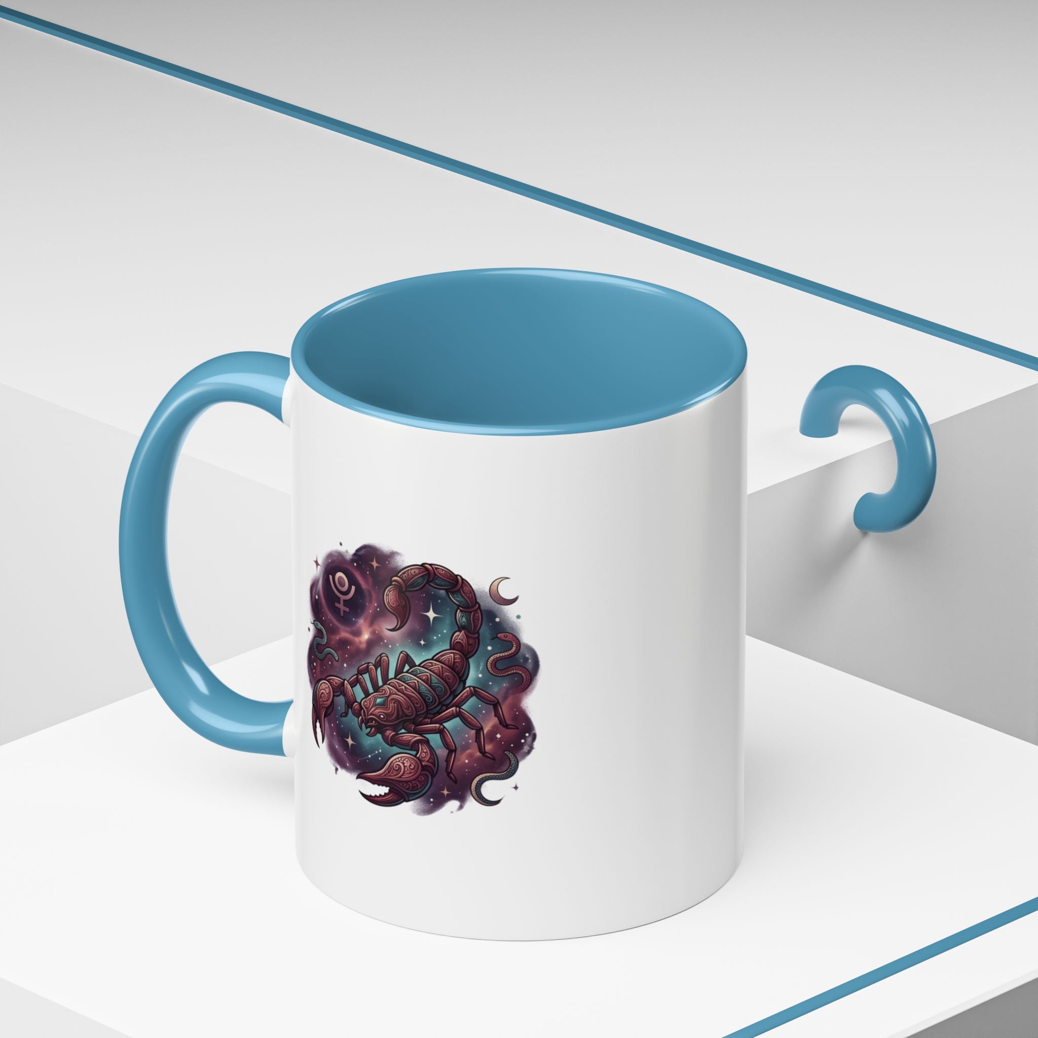 Scorpio Zodiac Accent Coffee Mug — Celestial Scorpion Astrology Design