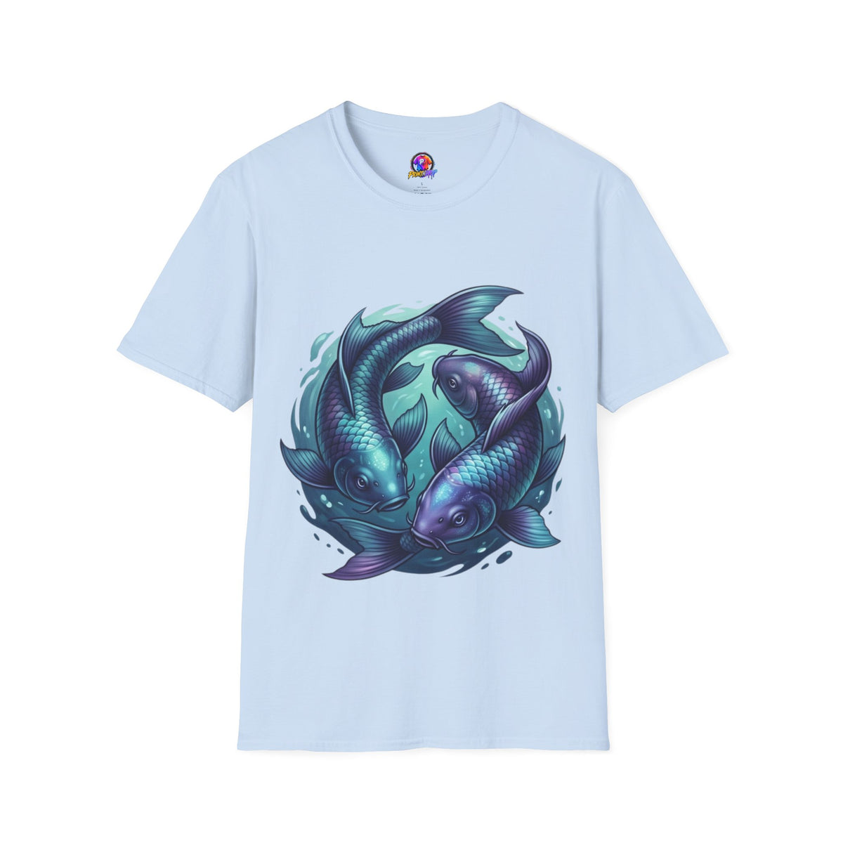Koi Fish Circle T-Shirt — Artistic Yin Yang Aquatic Tee