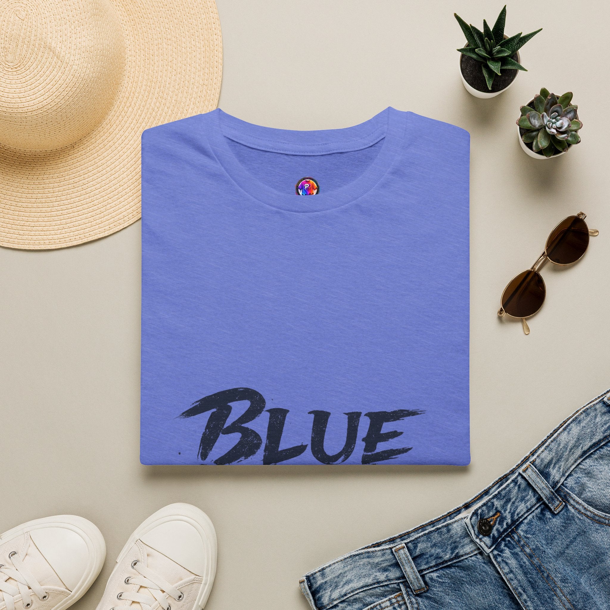 Japan Blue Samurai T-Shirt — Bold Brushstroke Graphic Tee