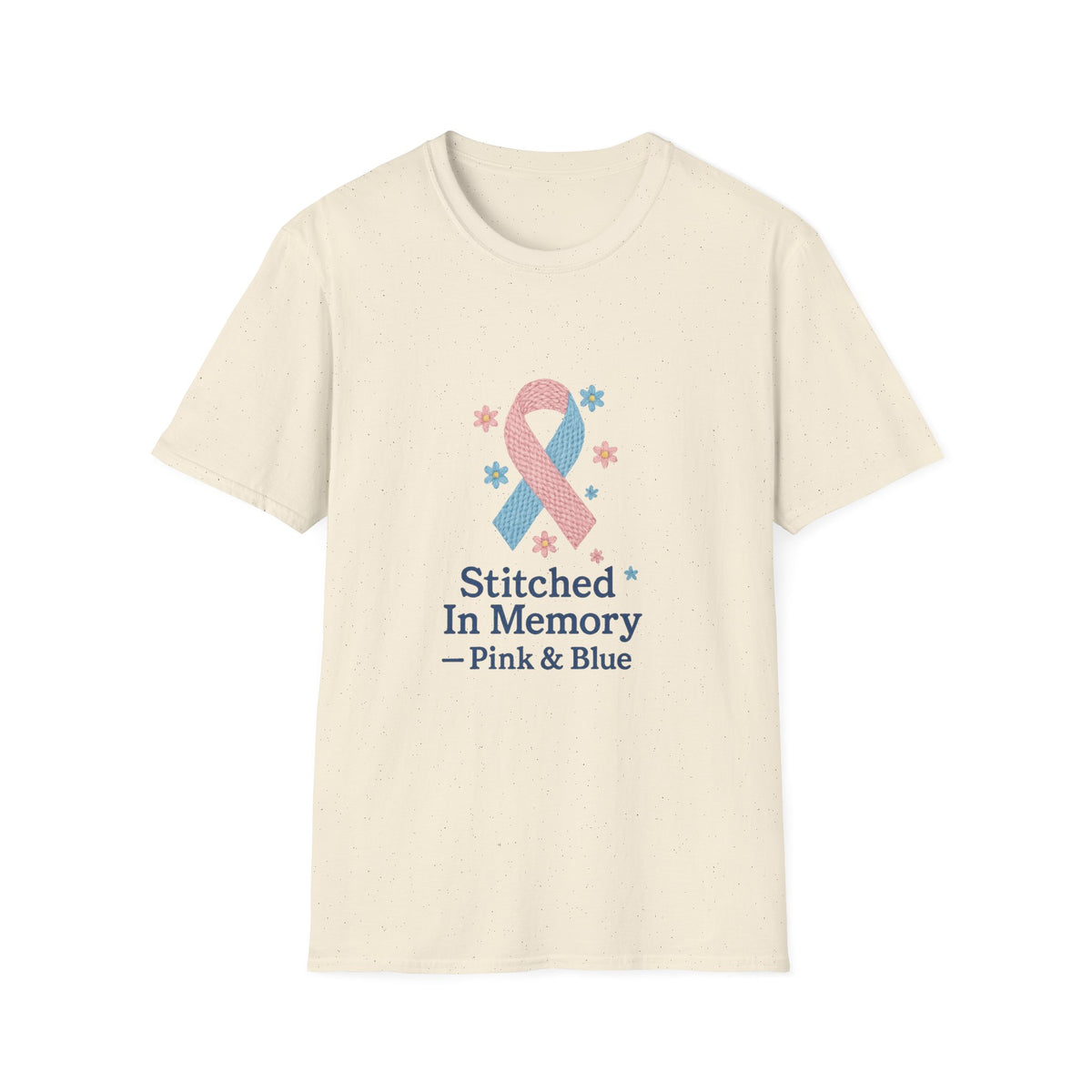 In Memory Pink & Blue Ribbon T-Shirt — "Stitched In Memory" Awareness Tee - Trending Now - October 2026