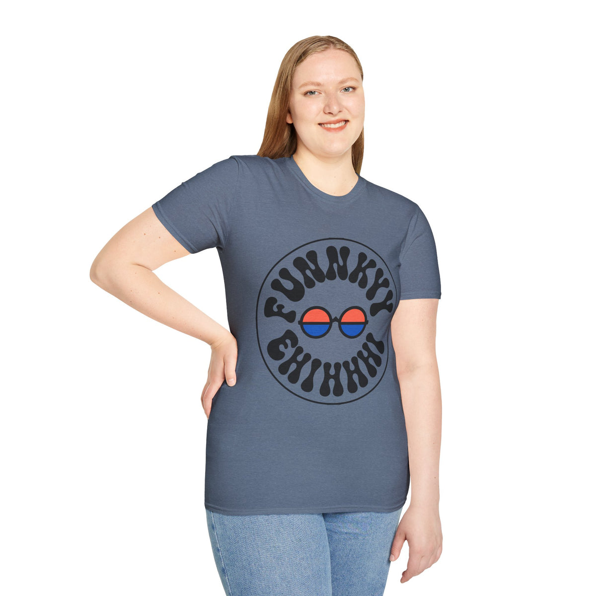 Funky Circle Graphic T-Shirt — Retro Smiley Sunglasses Tee - Trending Now - August 2026