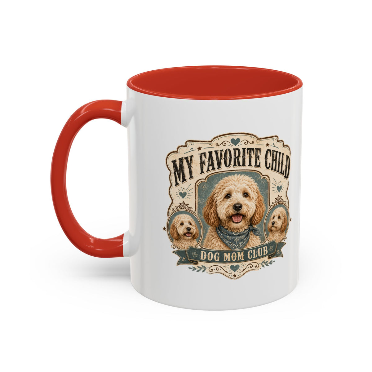 Milo Bailey Dog Dad Mom My Favorite Child Dog Mom Club Accent Coffee Mug – Cute Doodle Dog Mother's Day Gift