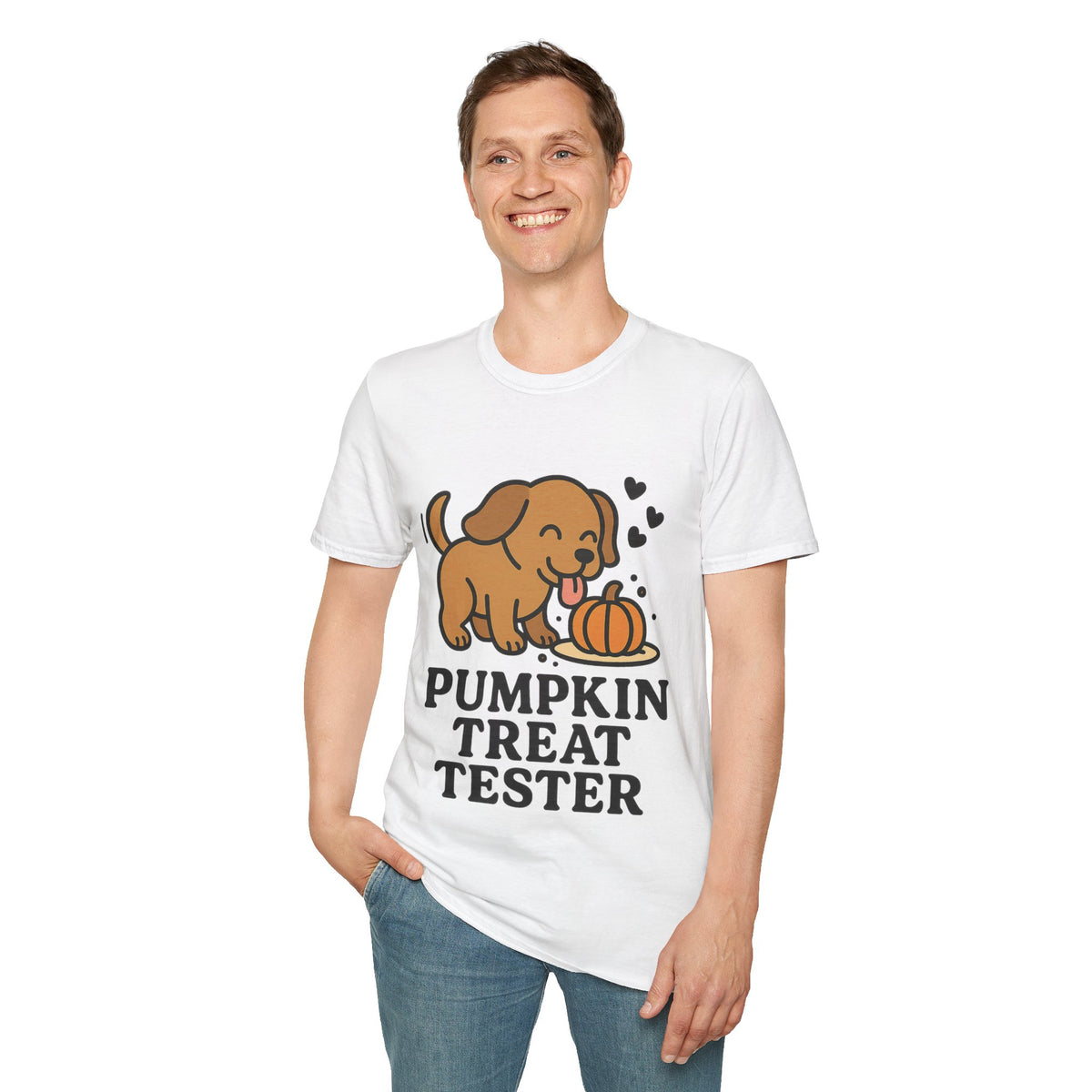Pumpkin Treat Tester Cute Dog Graphic Tee, Funny Autumn Season Puppy T-Shirt - Trending Now - September 2026
