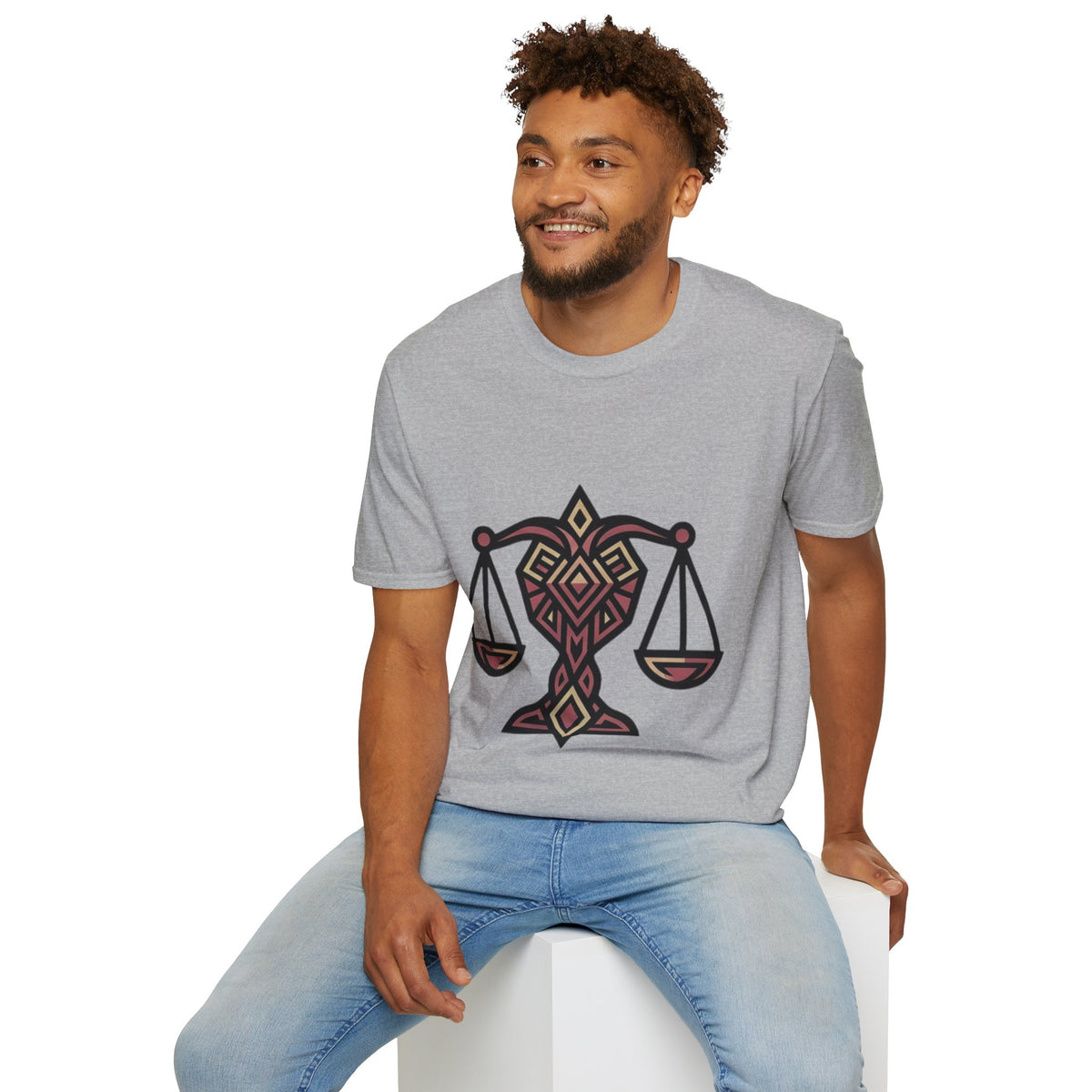Libra Scales T-Shirt — Geometric Zodiac Libra Tee