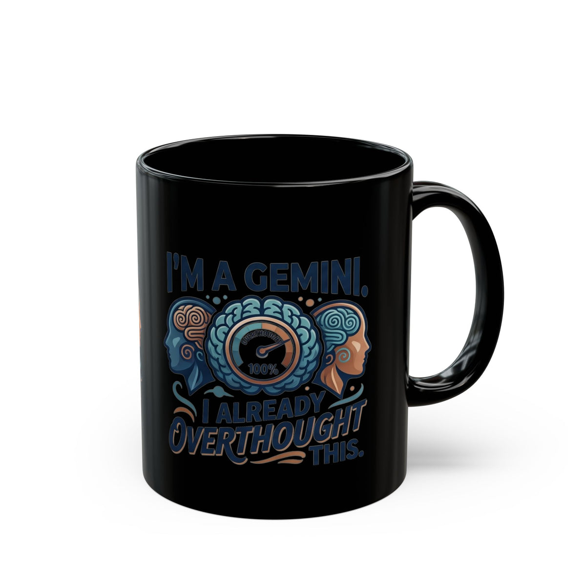 Gemini Zodiac Black Mug