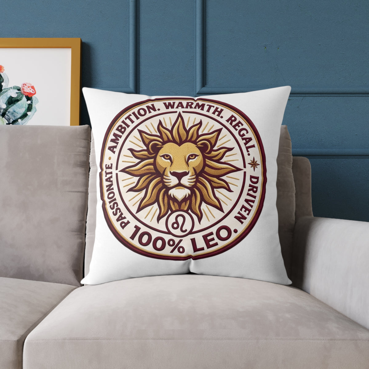 Leo Zodiac Ambition Warmth Square Poly Canvas Pillow