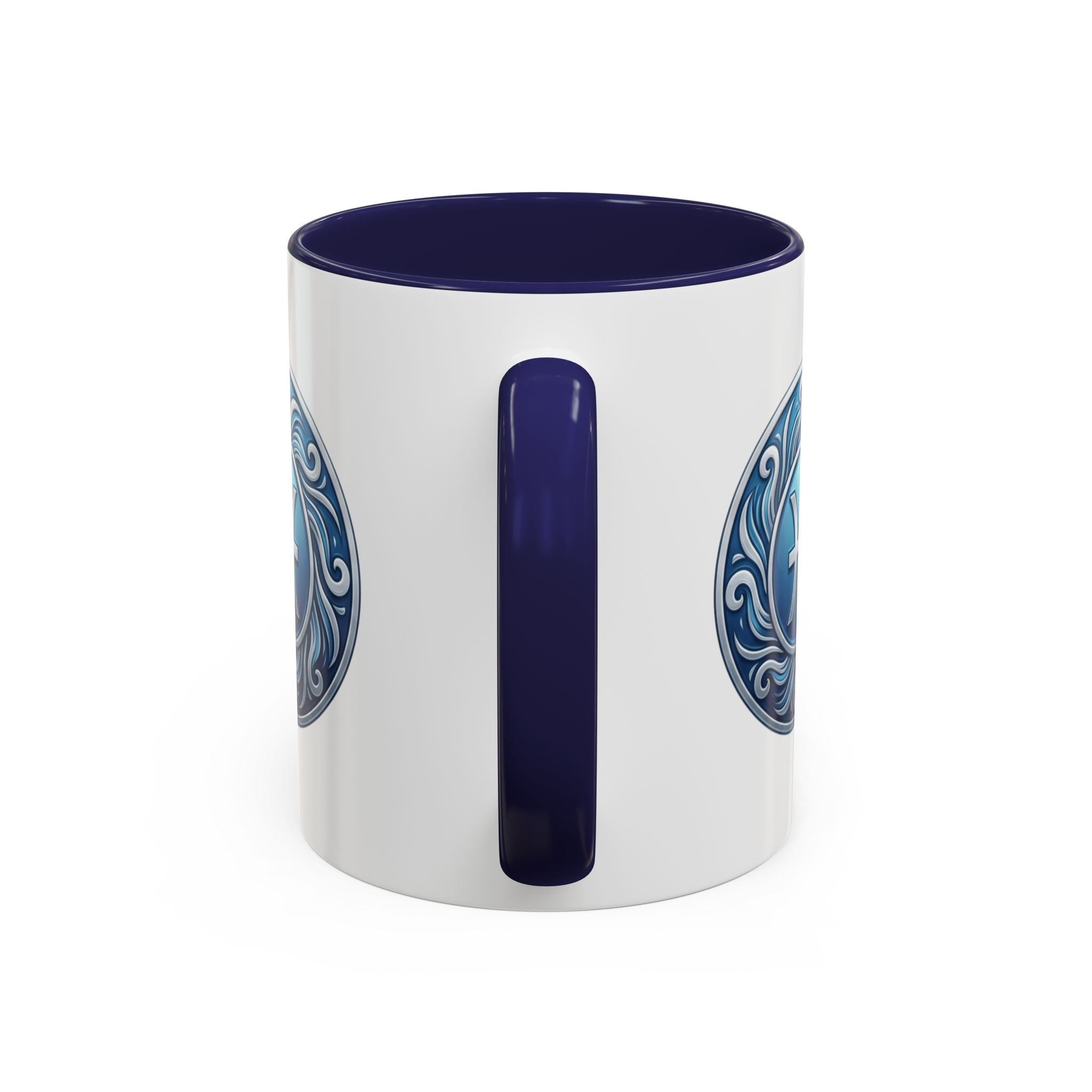 Pisces Zodiac Coffee Mug — Blue Astrological Symbol Accent Mug