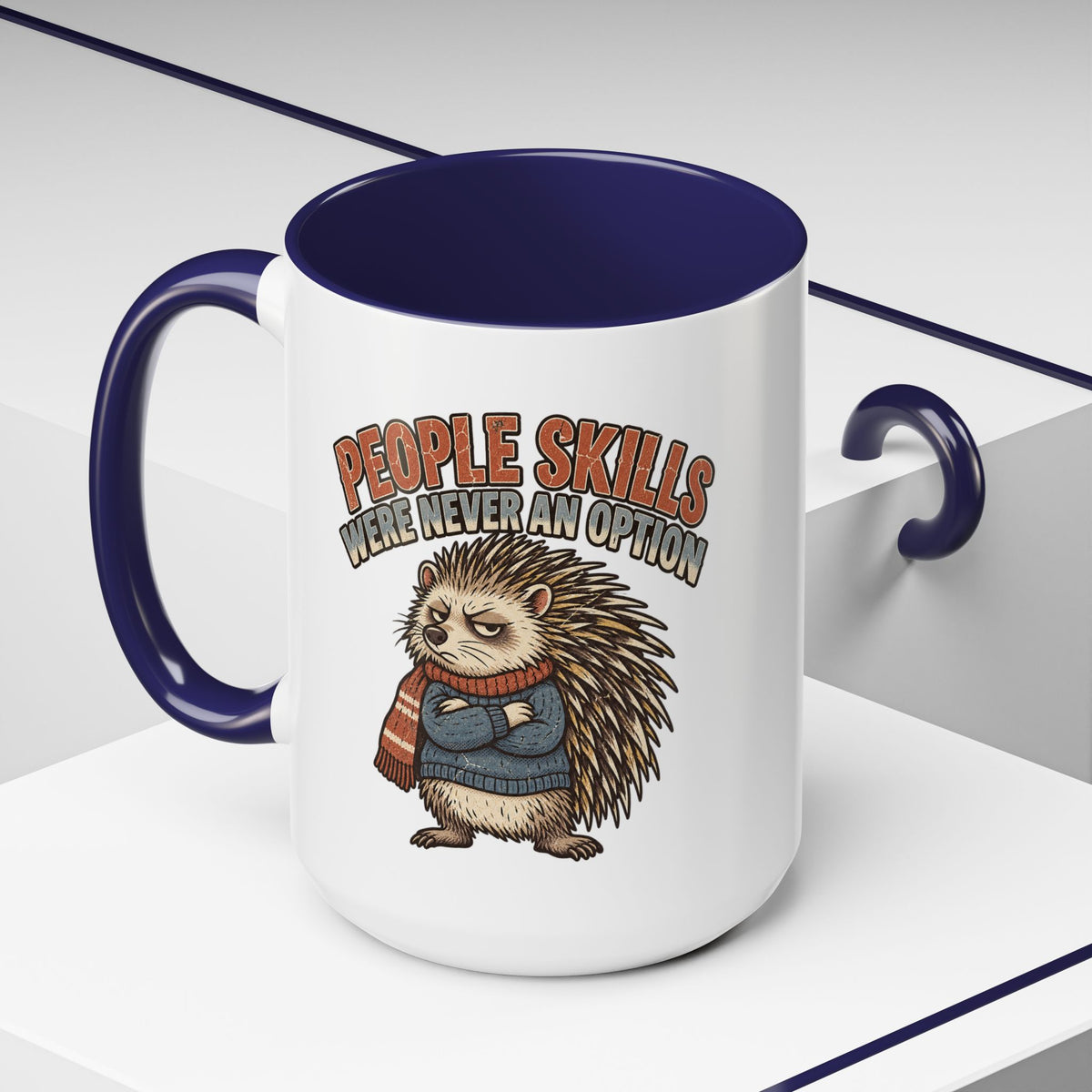 Funny And Witty "People Skills Were Never An Option" Accent Coffee Mug (11, 15oz)