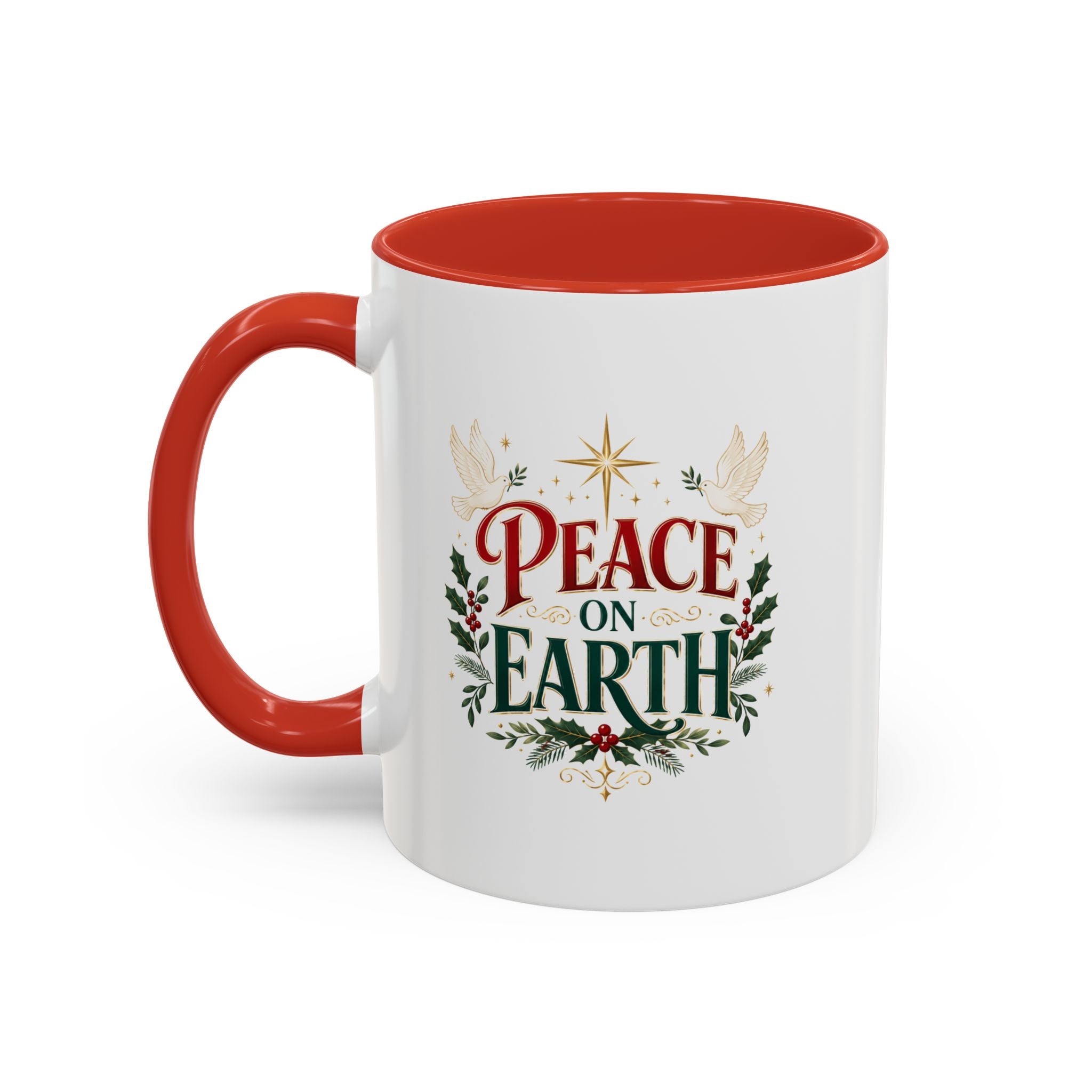 Peace on Earth Coffee Mug — Holiday Christmas Accent Mug