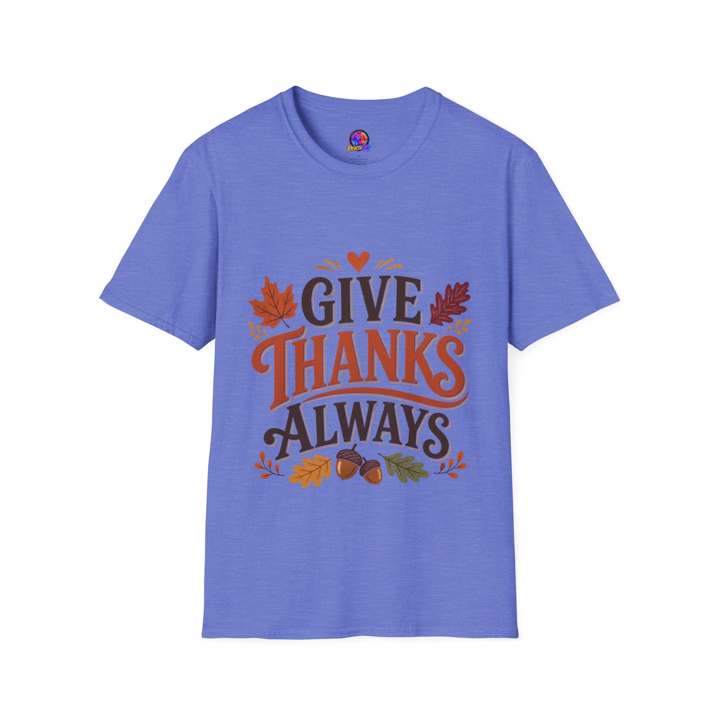 Give Thanks Always Tee — Thanksgiving Fall Leaves Gratitude T-Shirt