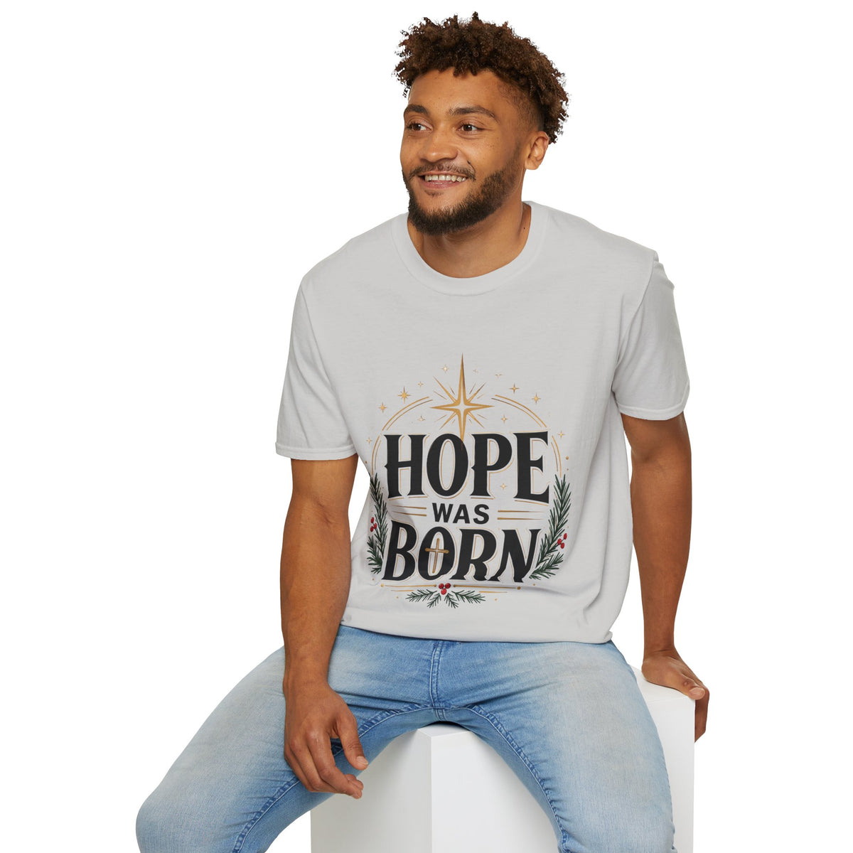 Hope Was Born T‑Shirt — Christmas Nativity Star Holiday Tee