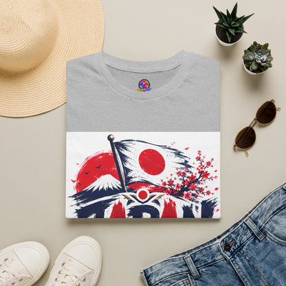 Japan Soccer T-Shirt — Japanese Flag & Cherry Blossom Football Graphic