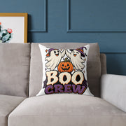 Halloween Boo Crew Pillow — Cute Ghosts & Pumpkin Square Throw Pillow