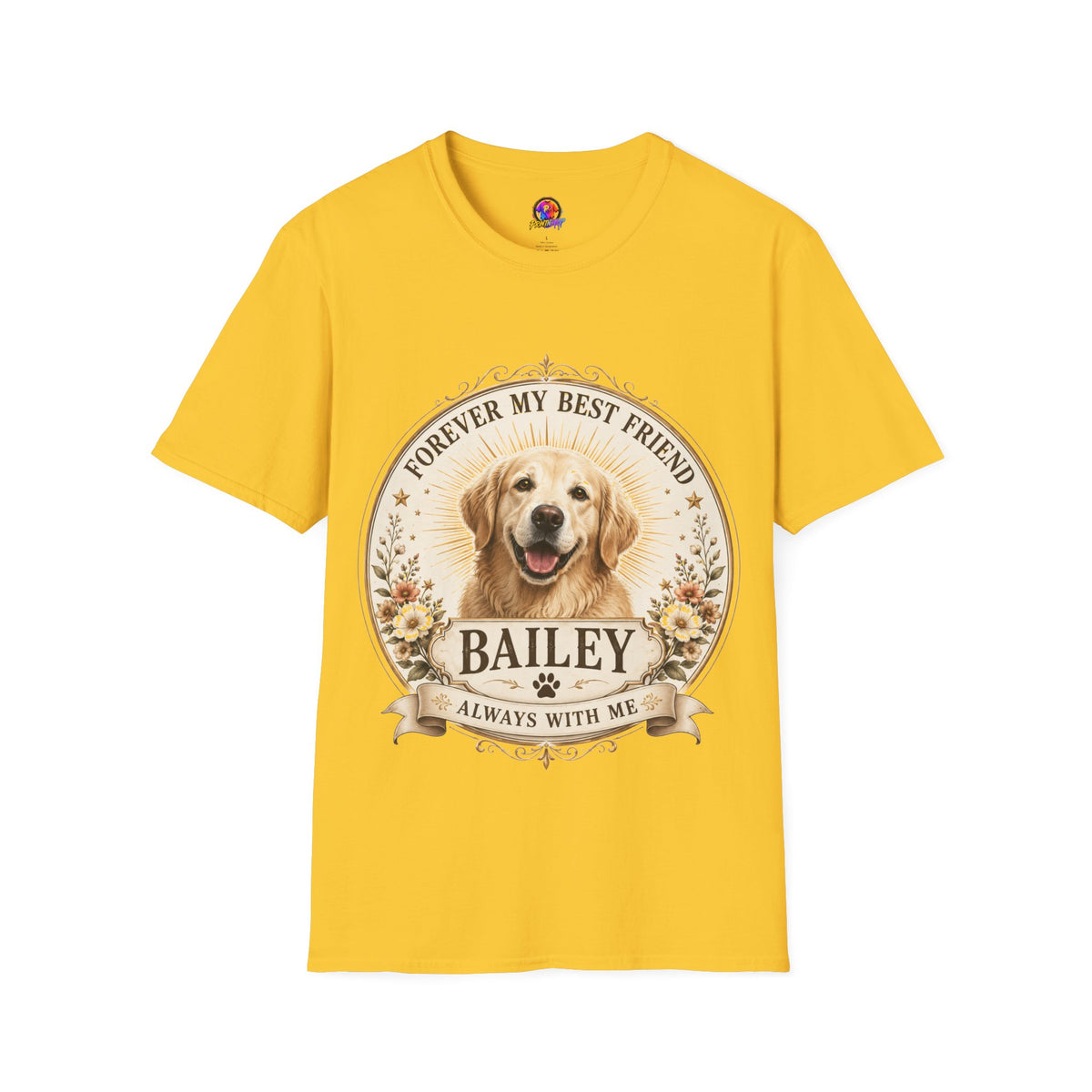 Dog Lover T-Shirt — “Forever My Best Friend” Personalized Golden Retriever Tee