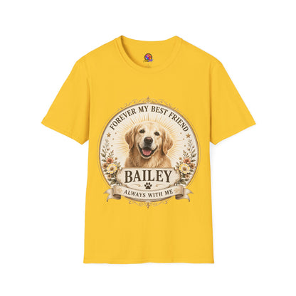Dog Lover T-Shirt — “Forever My Best Friend” Personalized Golden Retriever Tee