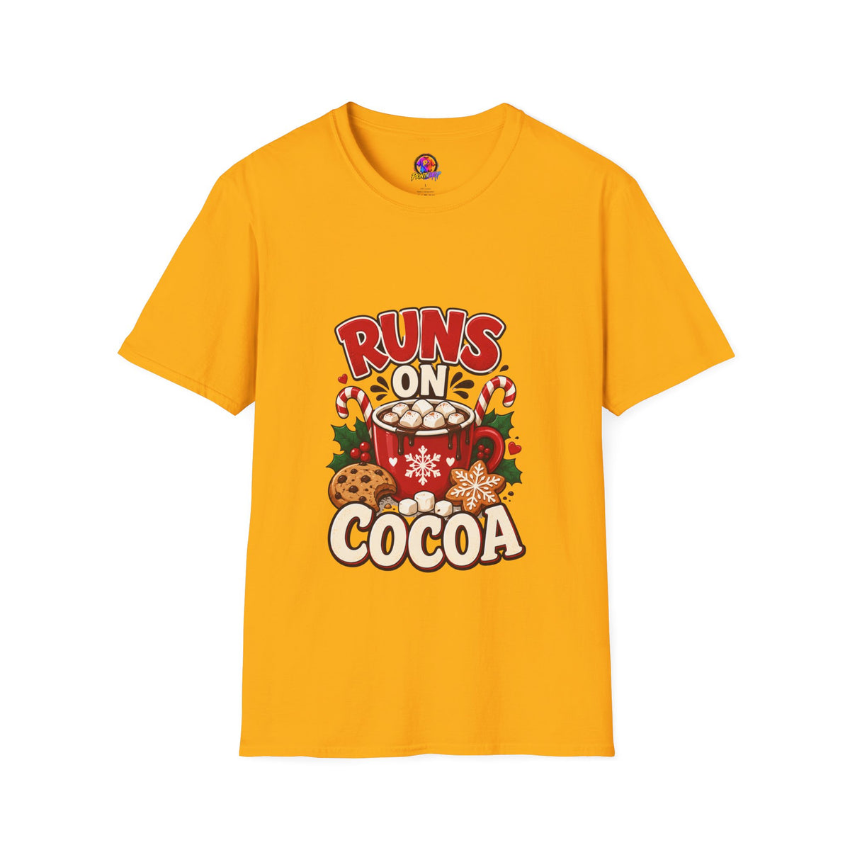 T-Shirt — Runs On Cocoa Holiday Graphic Tee