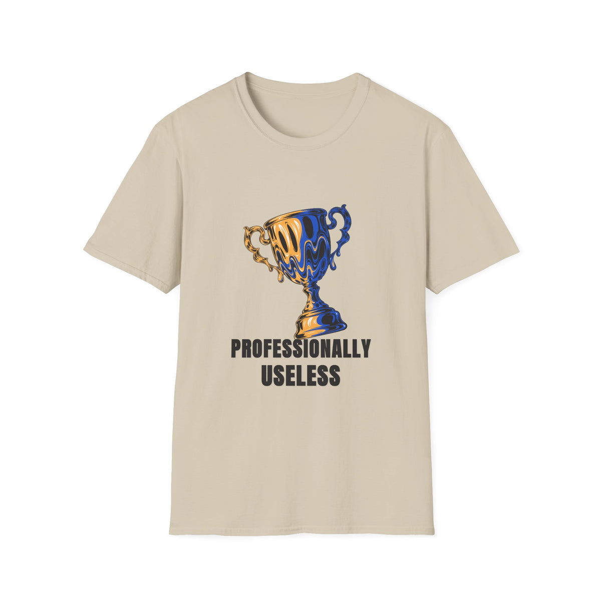 Professionally Useless T-Shirt — Retro Melting Trophy Graphic Tee - Trending Now - August 2026