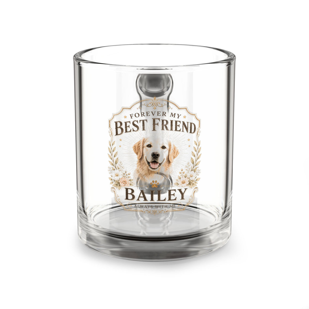 Glass Mug, 10oz Milo Bailey Dog Dad Mom Glass Mug, 10oz