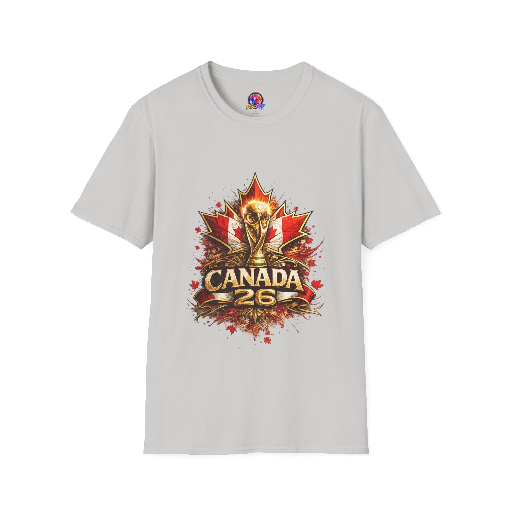 Canada World Cup T‑Shirt — Maple Leaf Soccer Trophy 26