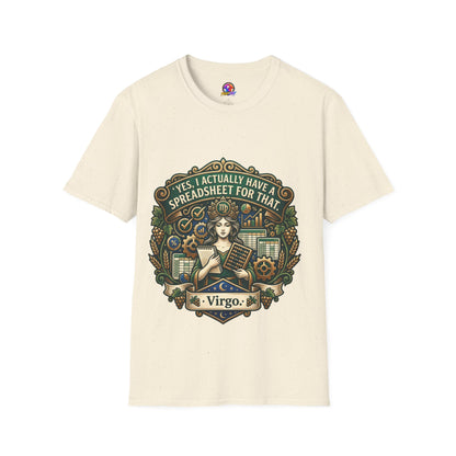 Virgo Zodiac T‑Shirt — "Yes, I Actually Have a Spreadsheet for That"