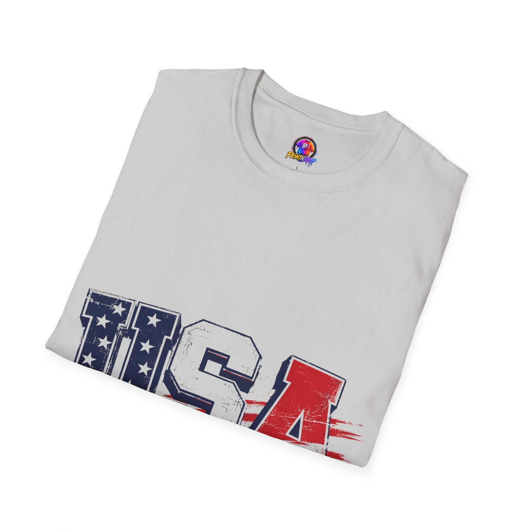USA Flag Graphic T-Shirt — Patriotic Red White & Blue Tee