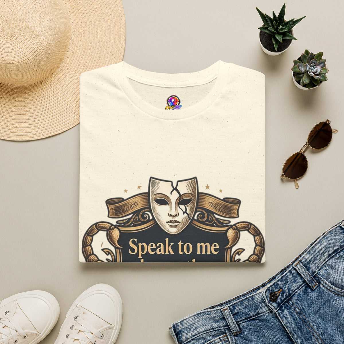 Speak to Me Mask T‑Shirt — 'Speak to me honestly...' Zodiac Scorpio Graphic Tee