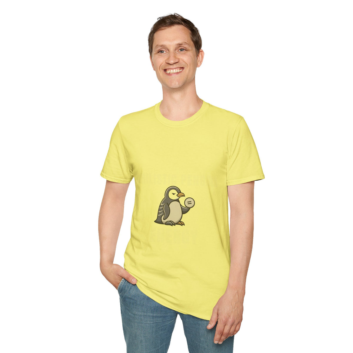 Penguin Coin Graphic T-Shirt — Cute Minimalist Penguin Holding Coin Tee - Trending Now - September 2026