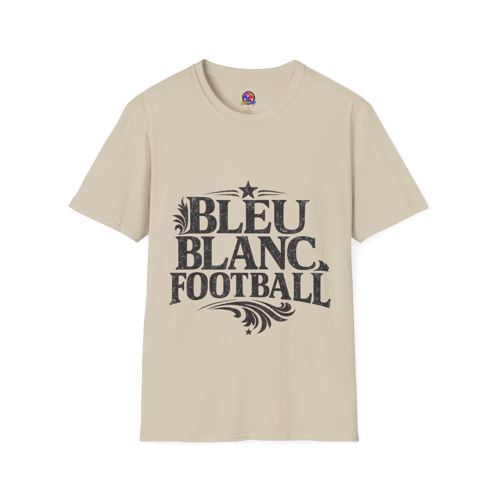 France Bleu Blanc Football T-Shirt — Vintage French Football Tee