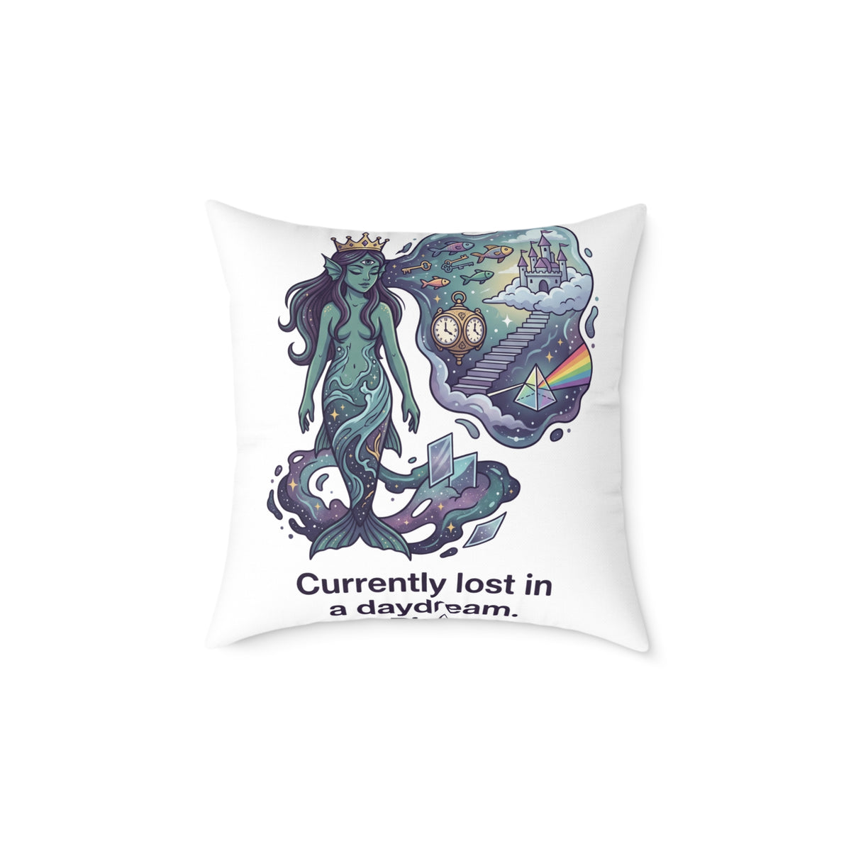 Pisces Zodiac Currently Lost In A Daydream Square Poly Canvas Pillow